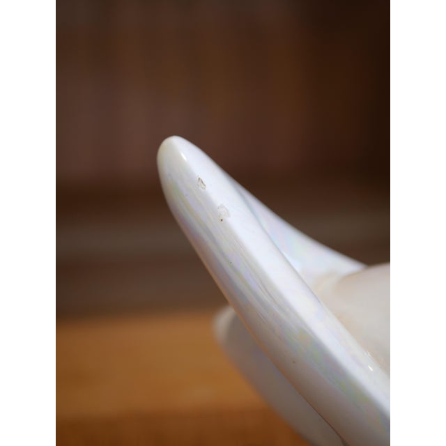 Large fruit bowl from the french manufacturer verceram, freeform shape, iridescent pearlescent glaze. a beautiful piece of...