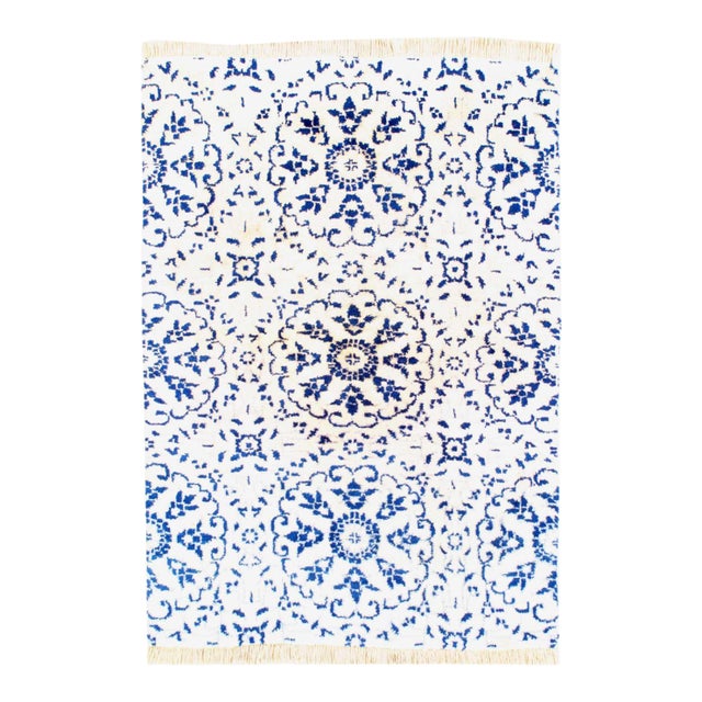 Pasargad DC Ivory Color Hand Knotted Modern Rug For Sale