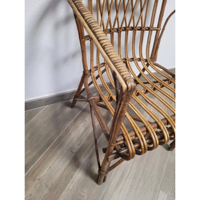 Vintage Bamboo Armchair with Bracket For Sale - Image 6 of 9