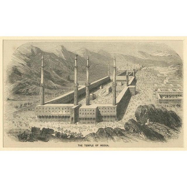Antique Engraving of the Great Mosque of Mecca with Kaaba, 1850s, Print For Sale - Image 5 of 13