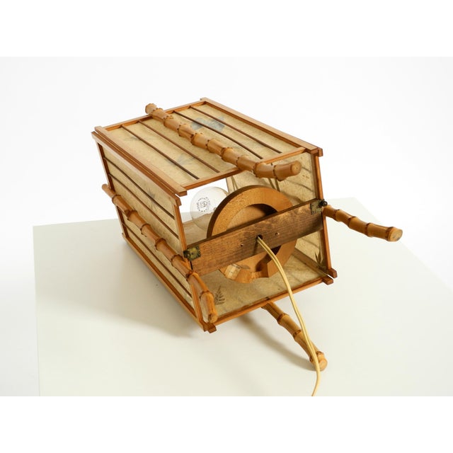 Mid-Century Modern French Table Lamp in Bamboo and Parchment Paper, 1950s For Sale - Image 16 of 18
