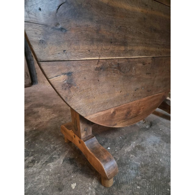 19th Century Antique Oak Wine Table, Burgundy, France, 1830 For Sale - Image 5 of 18
