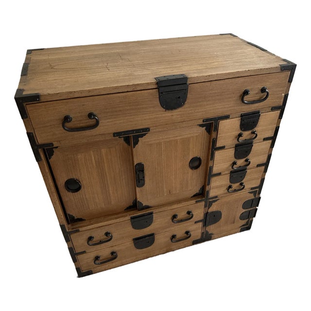 Antique Japanese Choba Tansu Merchant Chest With Hidden Compartment For Sale