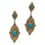 Turquoise Cabochon and White Diamond Dangle Earrings in 18K Yellow Gold - A Pair For Sale
