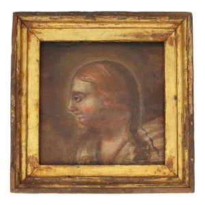 17th Century Baroque Mary Magdalene Painting, Oil on Wood, Portuguese