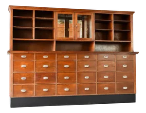 German Oak Haberdashery Cabinet, 1920s