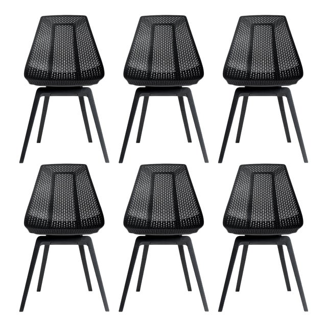 Noho Move Chairs in Black by Formway, Set of 6 For Sale