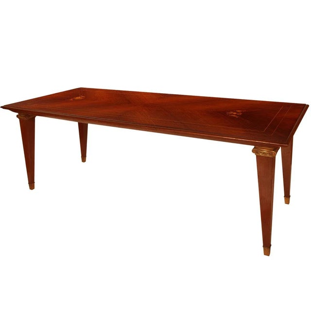 A Cantù production, important beautiful Italian walnut dinner table strongly attributed to Paolo Buffa in the Empire style...