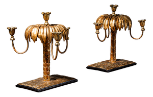 Antique Gold Plating Candleholders, 1810, Set of 2