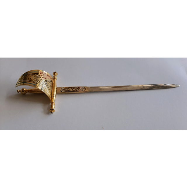 Gothic Toledo Brass Letter Opener For Sale - Image 3 of 7