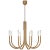 Kelly Wearstler for Visual Comfort Signature Rousseau Medium Chandelier in Antique-Burnished Brass with Seeded Glass For Sale