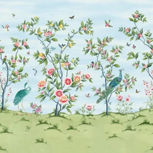 Harlequin Florence Wallpaper in Sky/Meadow/Blossom - a Sample