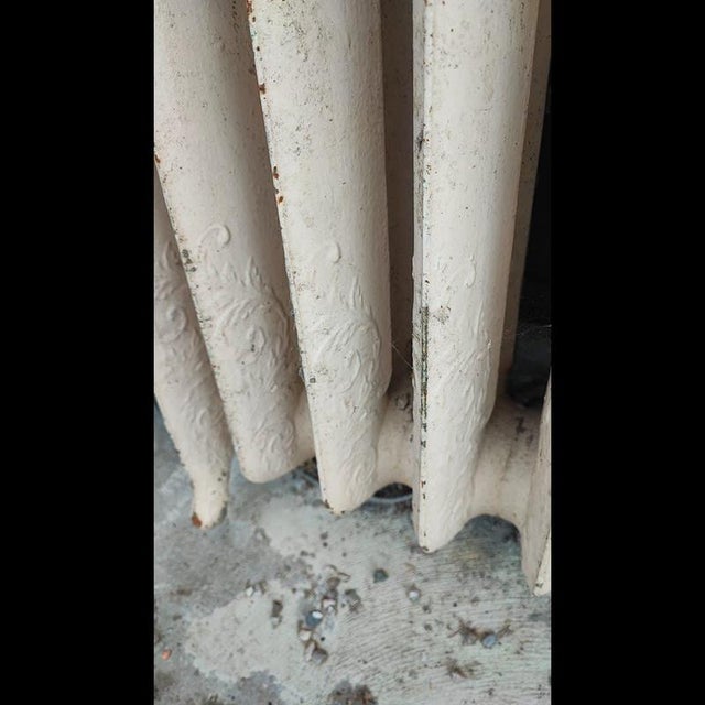 Vintage Cast Iron Heater with Elaborate Details For Sale - Image 6 of 9