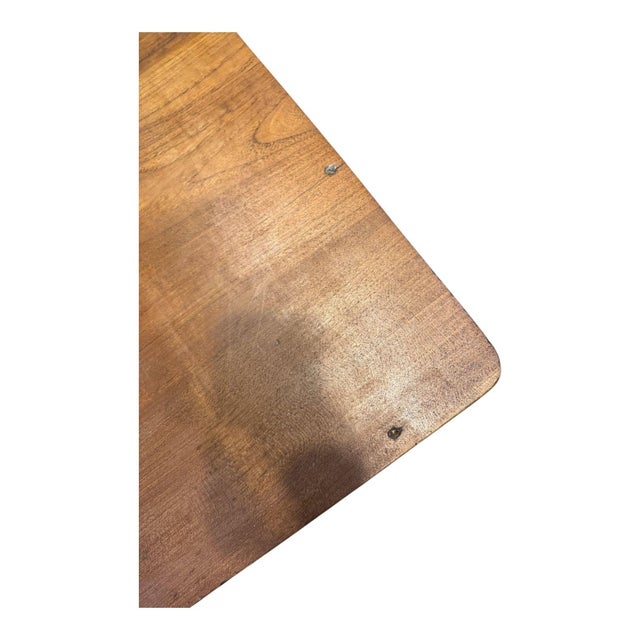 1920’s Art Deco France Swan Table, Cast Iron Base and Walnut Top For Sale - Image 6 of 7