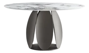 Tulipano Trinity White Glass Dining Table by Morica Design