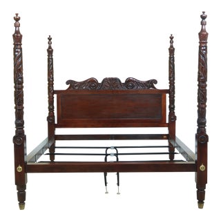 Ralph Lauren King Size Mahogany Plantation Bed For Sale
