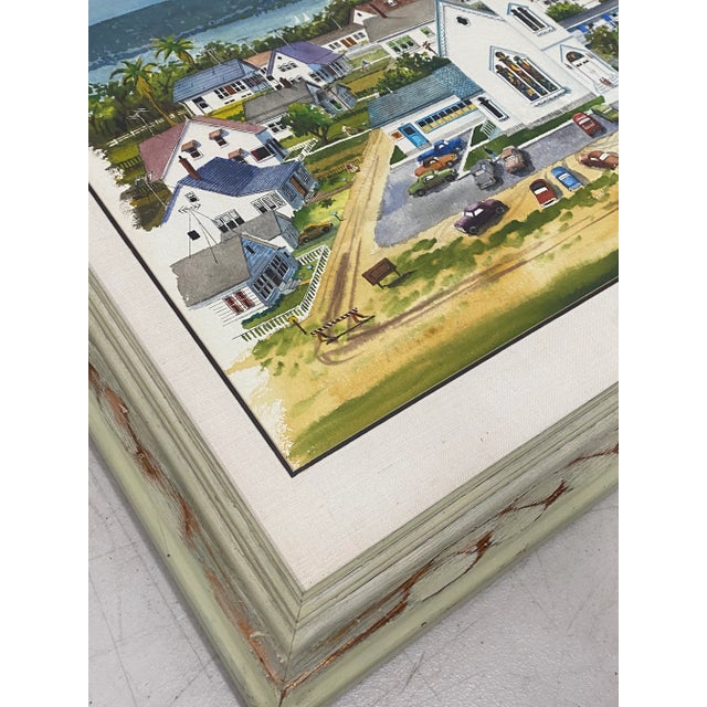 20th Century "Coastal Church on Sunday" Original Watercolor by Burchfield For Sale - Image 4 of 9