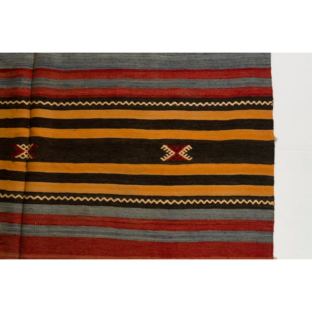 Vintage Tribal Stripe Kilim Rug For Sale - Image 10 of 10