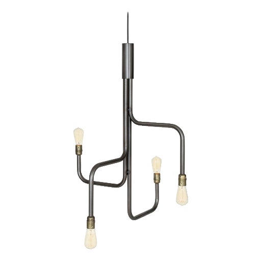 Large Black Oxide Steel Strapatz Ceiling Lamp by Sabina Grubbeson for Konsthantverk For Sale