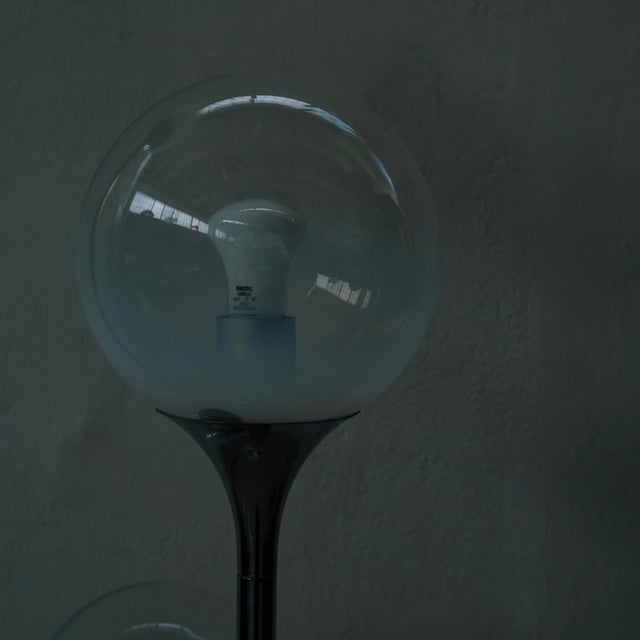 Silver Three-Light Floor Lamp Attributable to Targetti Sankey Design 70, 1970s For Sale - Image 8 of 18