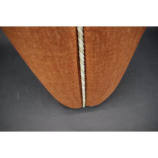 Wood Vintage Czechoslovakian Upholstered Ottoman in the style of Halabala, 1950s For Sale - Image 7 of 8