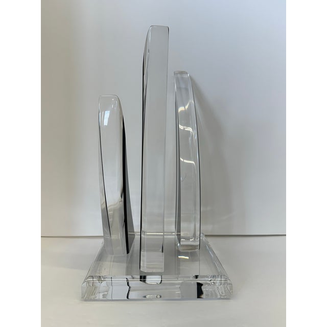 Vintage Signed David Muniz Acrylic/Lucite Sculpture Art Piece in Transparent and Black Onyx For Sale - Image 10 of 12