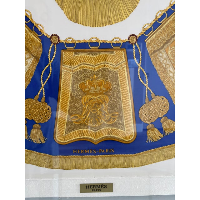 Black Hermès Poste Et Cavalerie Silk Scarf in Museum Acrylic Box, 1986 For Sale - Image 8 of 18