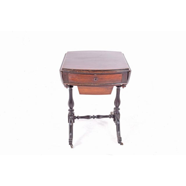 Wood Antique English Sewing Table For Sale - Image 7 of 9