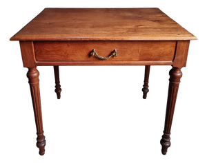 Antique French Oak Writing Table with Drawer, 1930