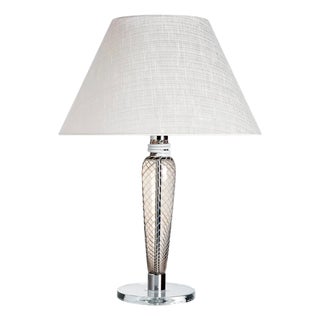 Bricola Carlo Moretti Contemporary Mouth Blown Murano Grey Glass Table Lamp For Sale