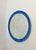 1950s Vintage Italian Circular Wall Mirror in Blue Crystal and Brass from Cristal Art, 1950s For Sale - Image 5 of 13
