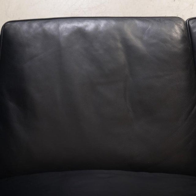 Moel 2213 3-Seater Sofa in Black Leather by Børge Mogensen, 2001 For Sale - Image 10 of 18
