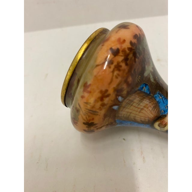 Metal 19th Century French Hand-Painted Vase For Sale - Image 7 of 12