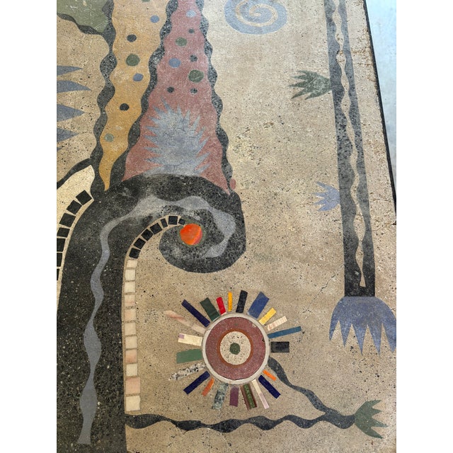 Post Punk Artist Uli Boege Ceramic and Concrete Mosaic Iron Dining Table Monumental Los Angeles Artist 1995 Indoor/Outdoor For Sale - Image 17 of 18