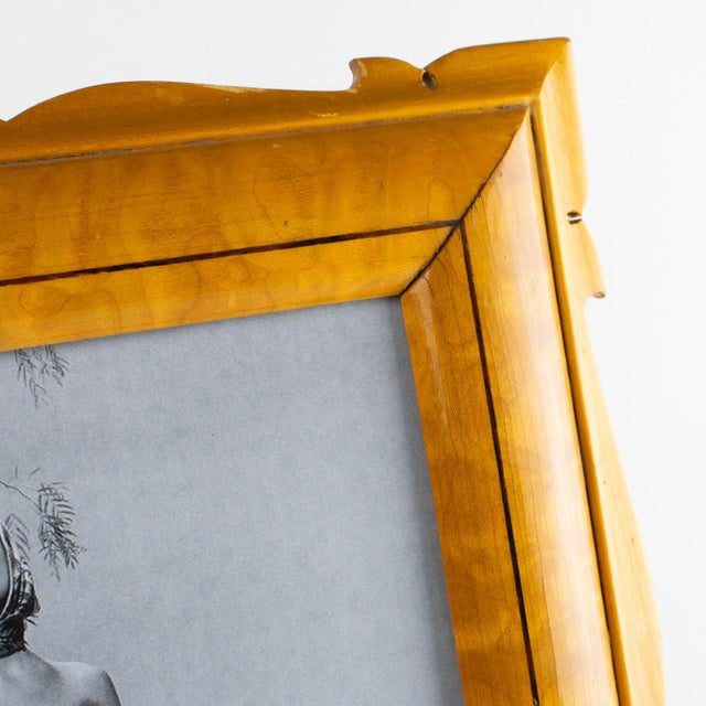 Wood Varnish Carved Sycamore Wood Picture Frame For Sale - Image 7 of 8