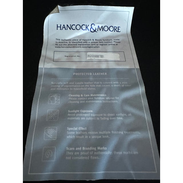 Cream Hancock & Moore Genuine Leather Sofa - Channel Tufted Back With Rolled Arms For Sale - Image 8 of 8