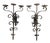 Three-Light Wrought Iron Wall Sconces, Set of 2 For Sale