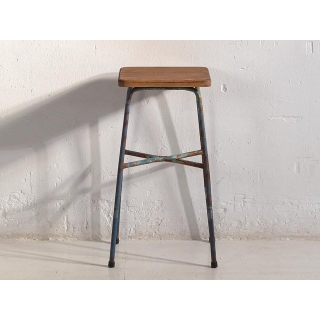 Vintage Industrial Style Metal Stool, France, 1950s For Sale - Image 6 of 10
