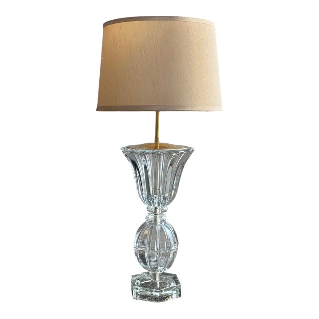 Vintage French Regency Crystal Art Verrier (Art Glass) Table Lamp Att. Art Vannes For Sale