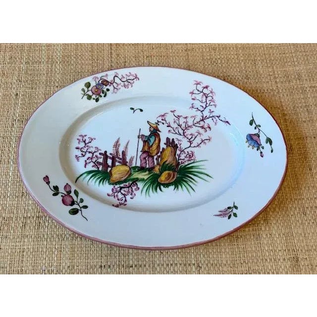 Hand Painted French Chinoiserie Dish For Sale - Image 4 of 9