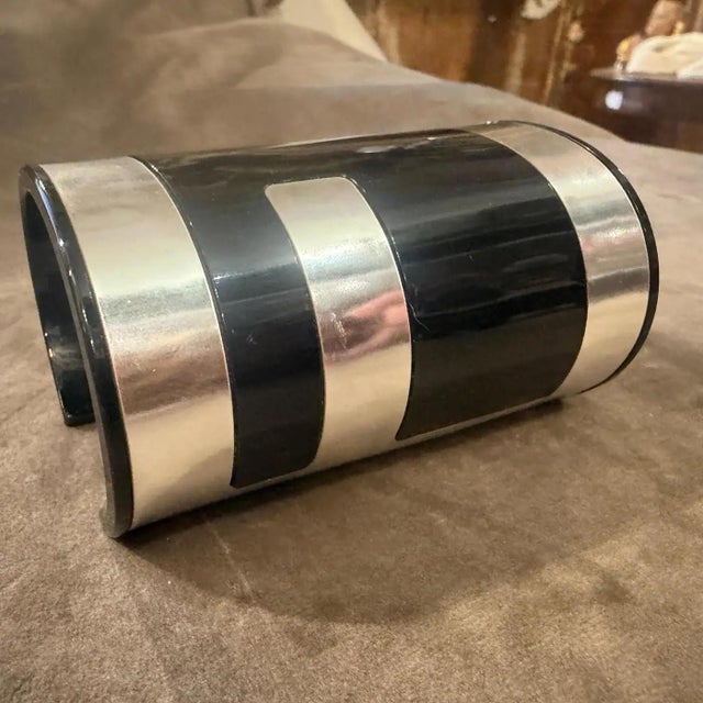 21st Century Black and Silver Bangle Bracelet the Fendista by Fendi Rome For Sale - Image 10 of 14