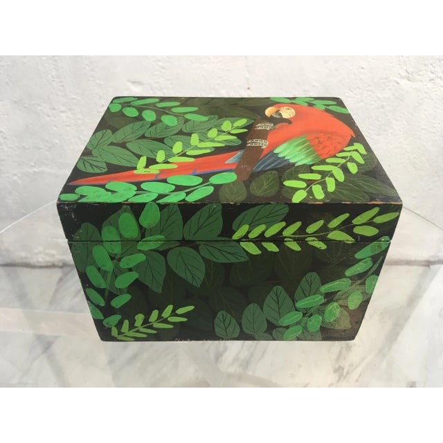 Vintage Hand Painted Parrot Box For Sale In Charleston - Image 6 of 7