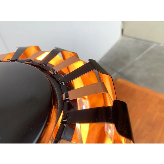 Mid-Century Modern Danish Copper and Black Metal and Prism Pendant Lamp by Werner Schou for Coronell Elektro For Sale - Image 4 of 18