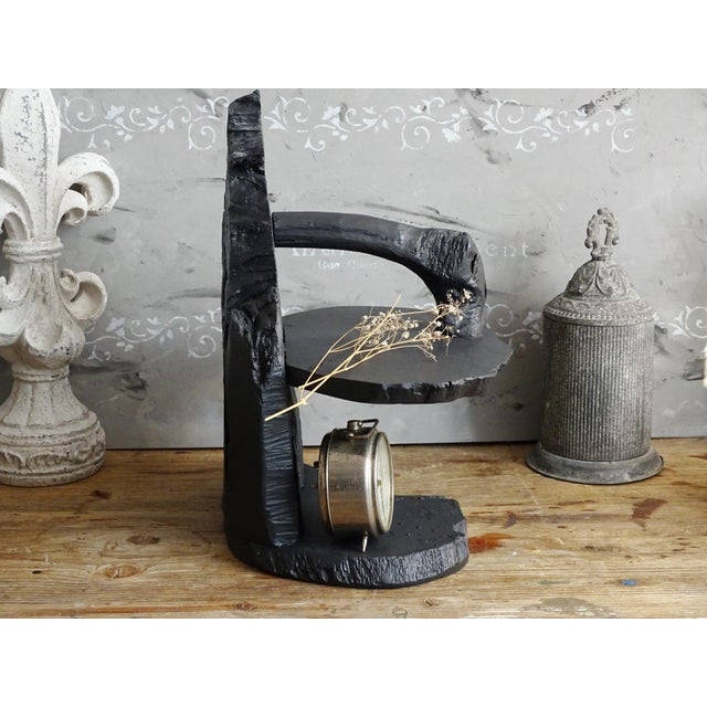 Black 80s Abstract Wood Desktop Display, 2-Tier Shelf For Sale - Image 8 of 12