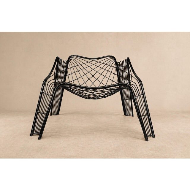 Pair of Organic-Shaped Iron Armchairs With Bouclé Upholstery, Brazil, 1950s For Sale In New York - Image 6 of 18