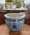 Mid to Late Twentieth Century Large Vintage Chinese Blue & White Porcelain Floral Fishbowl Planter Jardinière For Sale - Image 10 of 10