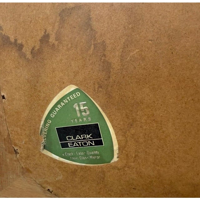 Brown Mid-Century Danish Modern Clark Eaton Teak Bevelled Wall Mirror For Sale - Image 8 of 8