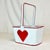 Art Deco 1970s Vintage Art Deco Boho Chic Tole & Ribbon Valentine Heart Basket. For Sale - Image 3 of 9