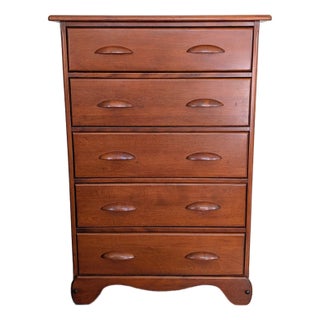 1950's French & Heald Solid Rock Maple 5-Drawer Dresser For Sale