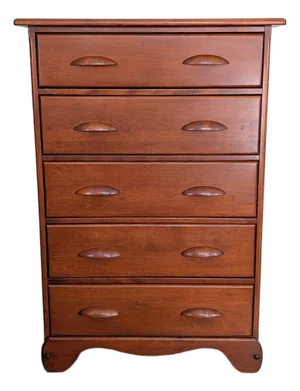1950's French & Heald Solid Rock Maple 5-Drawer Dresser